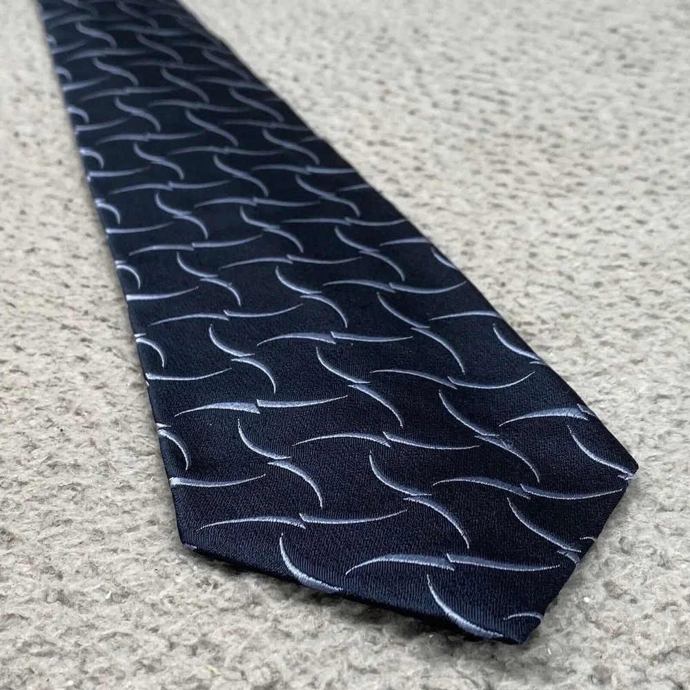 Nordstrom XMI Silk Neck Tie Blue Abstract‎ Paisley Hand Sewn Made USA Corpcore